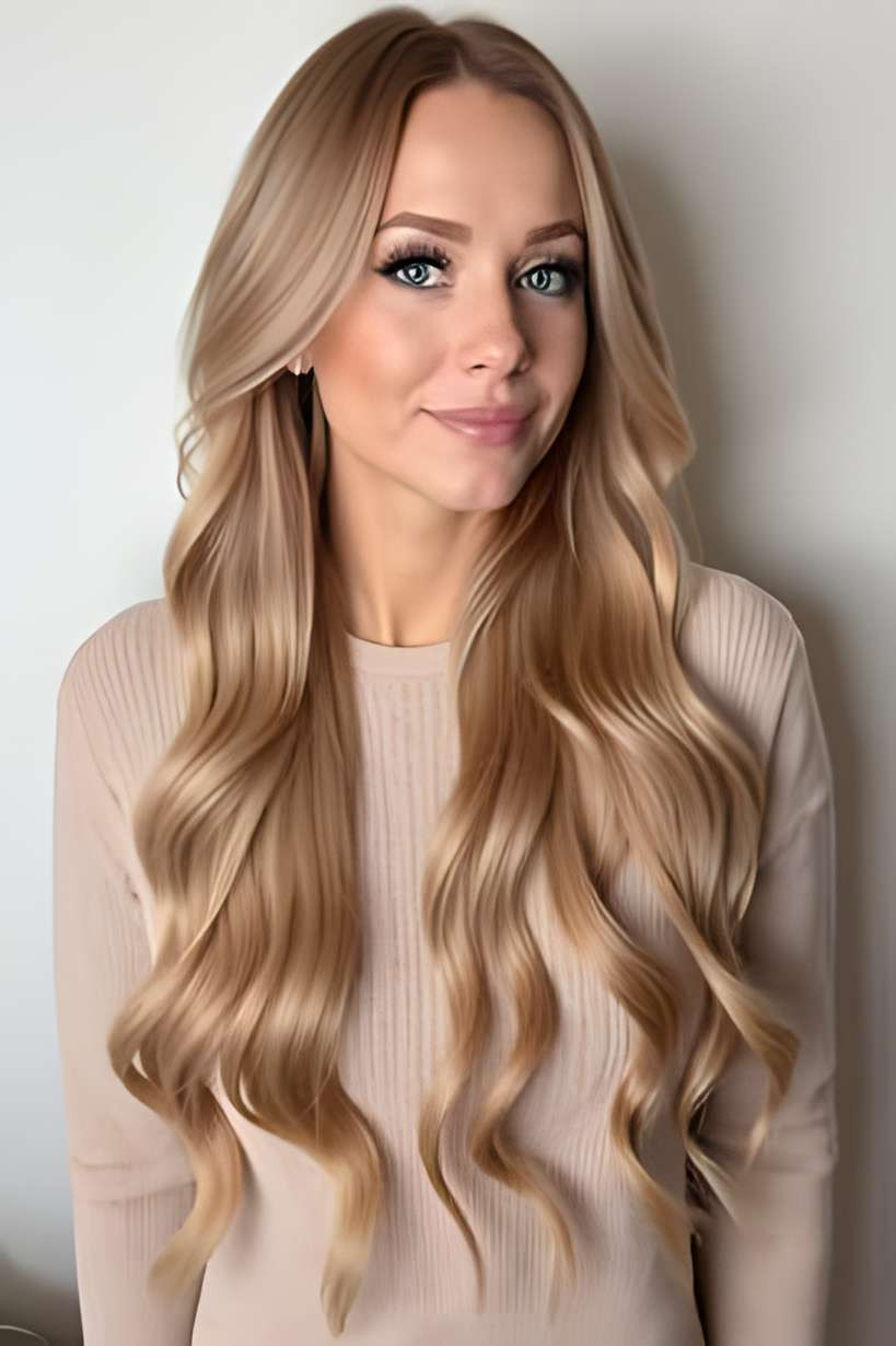 Tape Extensions - #613/#8 Bleach Blonde Mix Light Brown - 60 cm, bilde 2